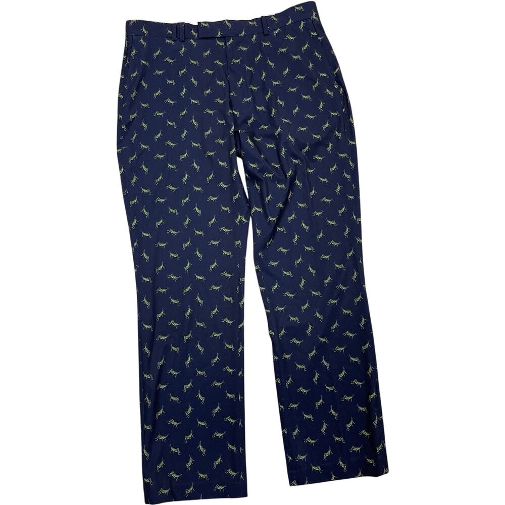 RLX Ralph Lauren Pants Navy Blue Cricket Print Size 35 32 Slacks